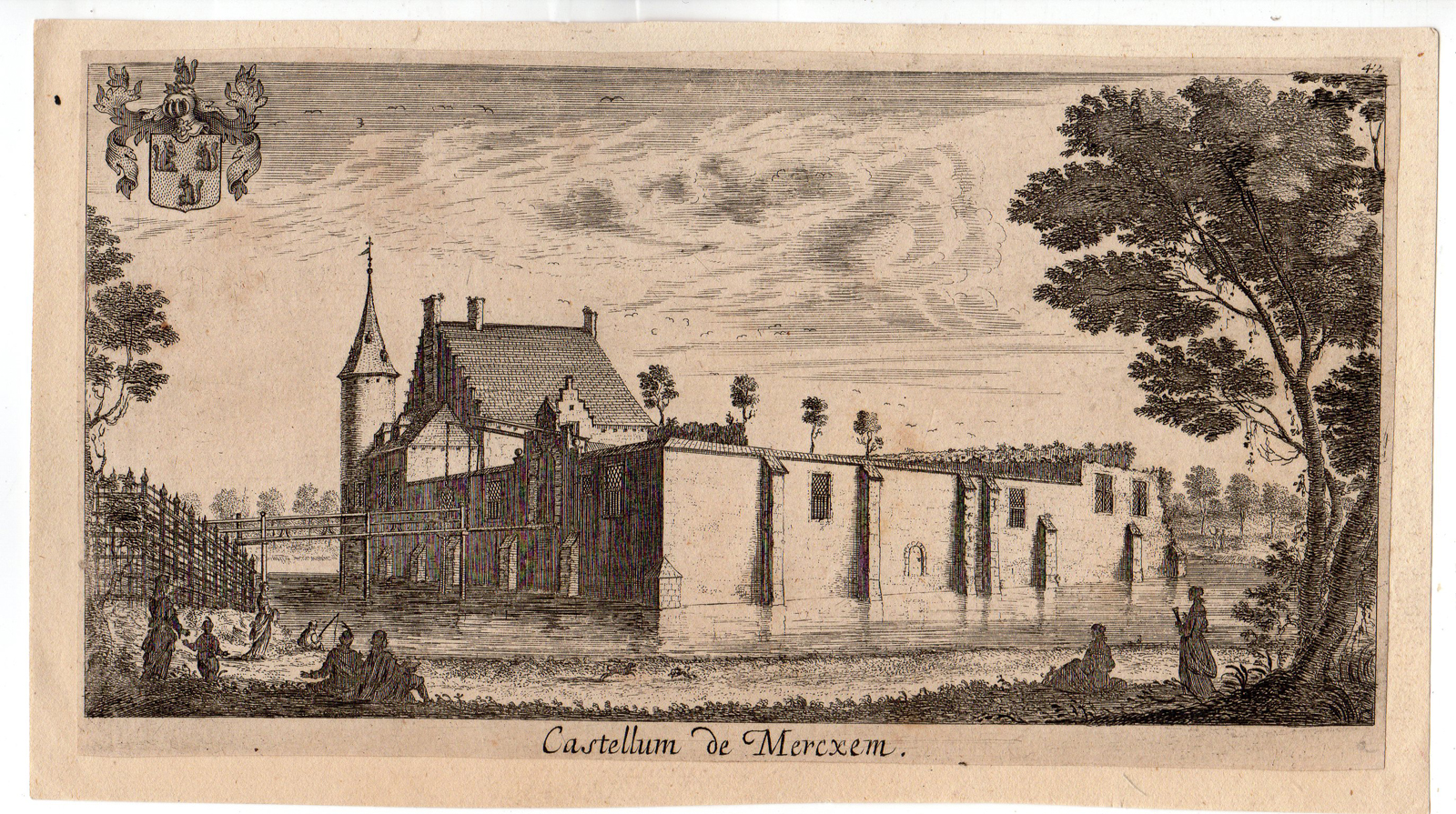 , Antique Print-CASTLE-MERKSEM-ANTWERP-BELGIUM-CASTELLUM-le Roy-c. 1700, Pictura Antique Prints