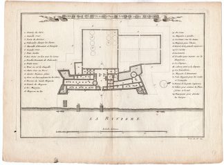 Antique Print-AFRICA-FORT ST LOUIS-ISLAND OF SANAGA-SENEGAL-Bellin-Prevost-1747
