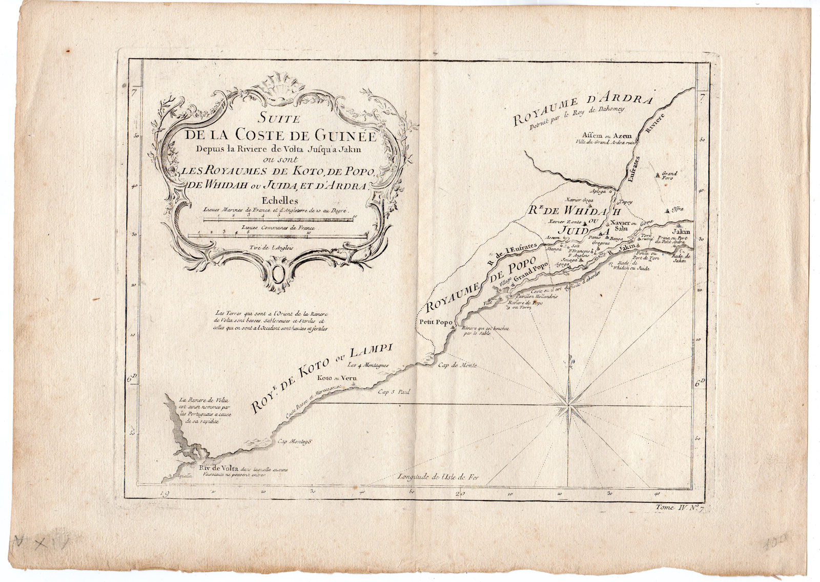 , Antique Map-WEST AFRICA-GUINEA-TOGO-BENIN-KINGDOM WHIDAH-Bellin-Prevost-1747, Pictura Antique Prints