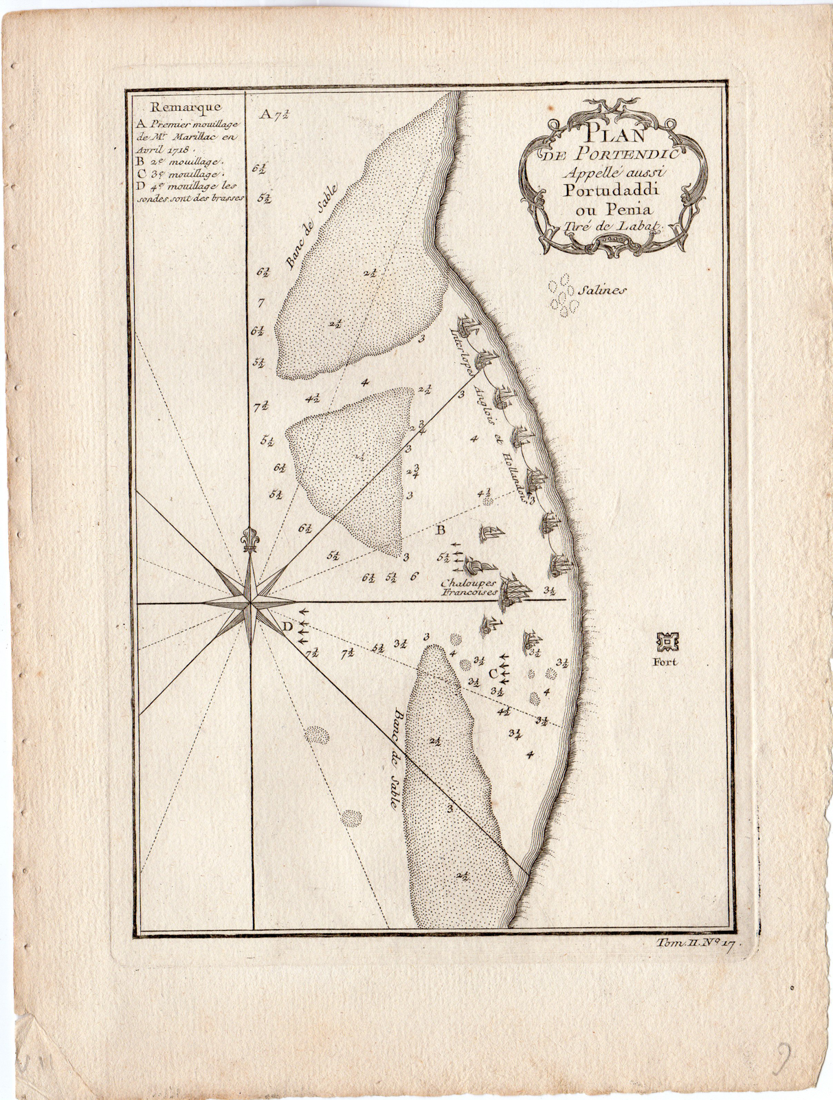 RB 2725 416x549 Antique Map-AFRICA-PORTENDIC-MAURITIANIA-ANCHORAGE-FLEET-Bellin-Prevost-1746