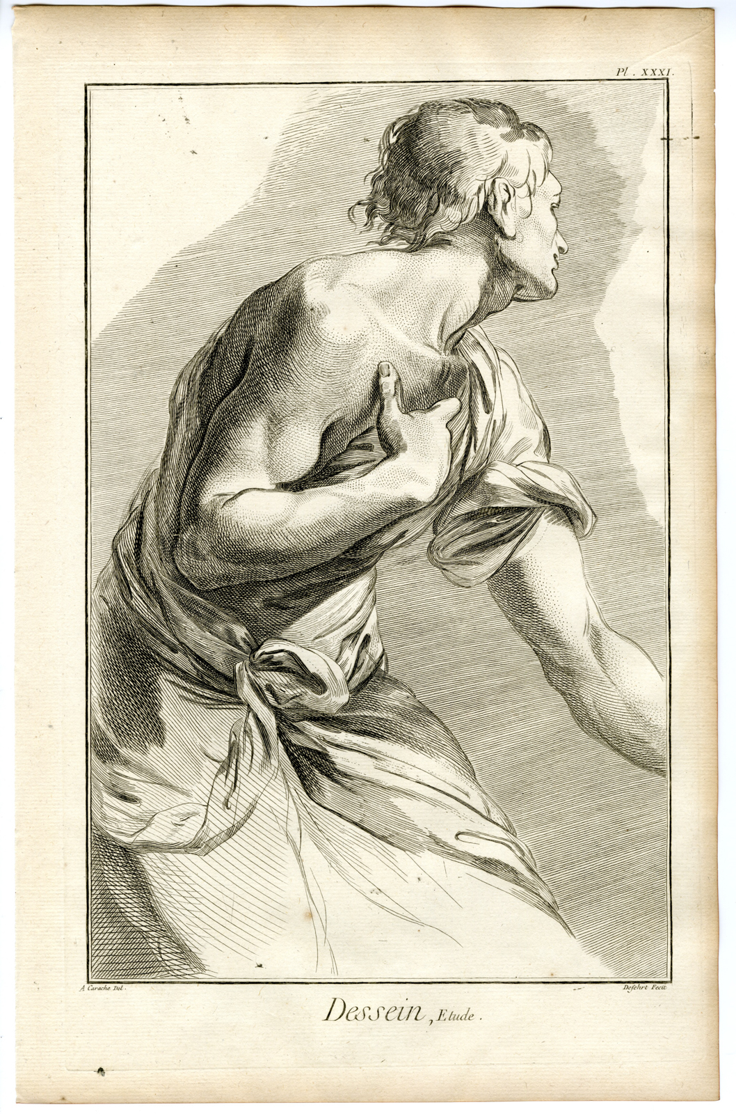 , Antique Print-ART SCHOOL-DRAWING-STUDY-Benard-Diderot-1751, Pictura Antique Prints