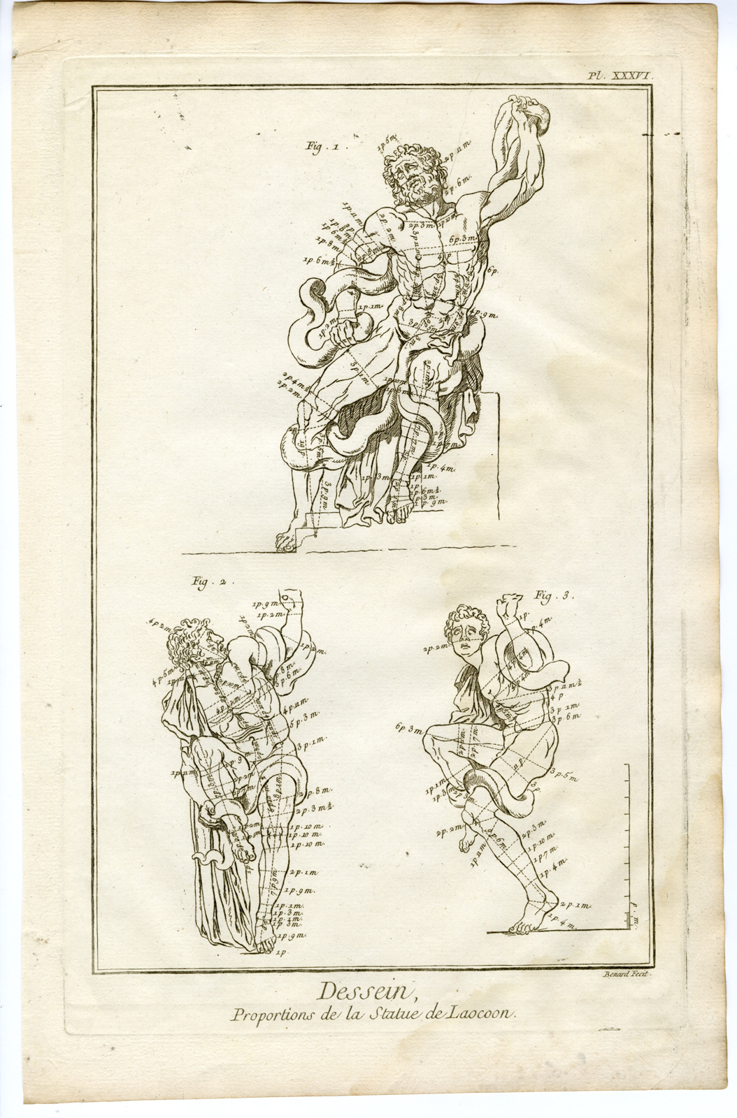 , Antique Print-ART SCHOOL-DRAWING-LAOCOON-GROUP-Benard-Diderot-1751, Pictura Antique Prints