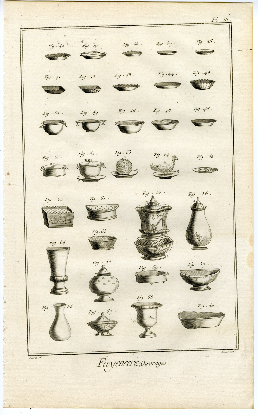 , Antique Print-POTTERY-EARTHENWARE-FAIENCE-TOOLS-FAENZA-Benard-Diderot-1751, Pictura Antique Prints