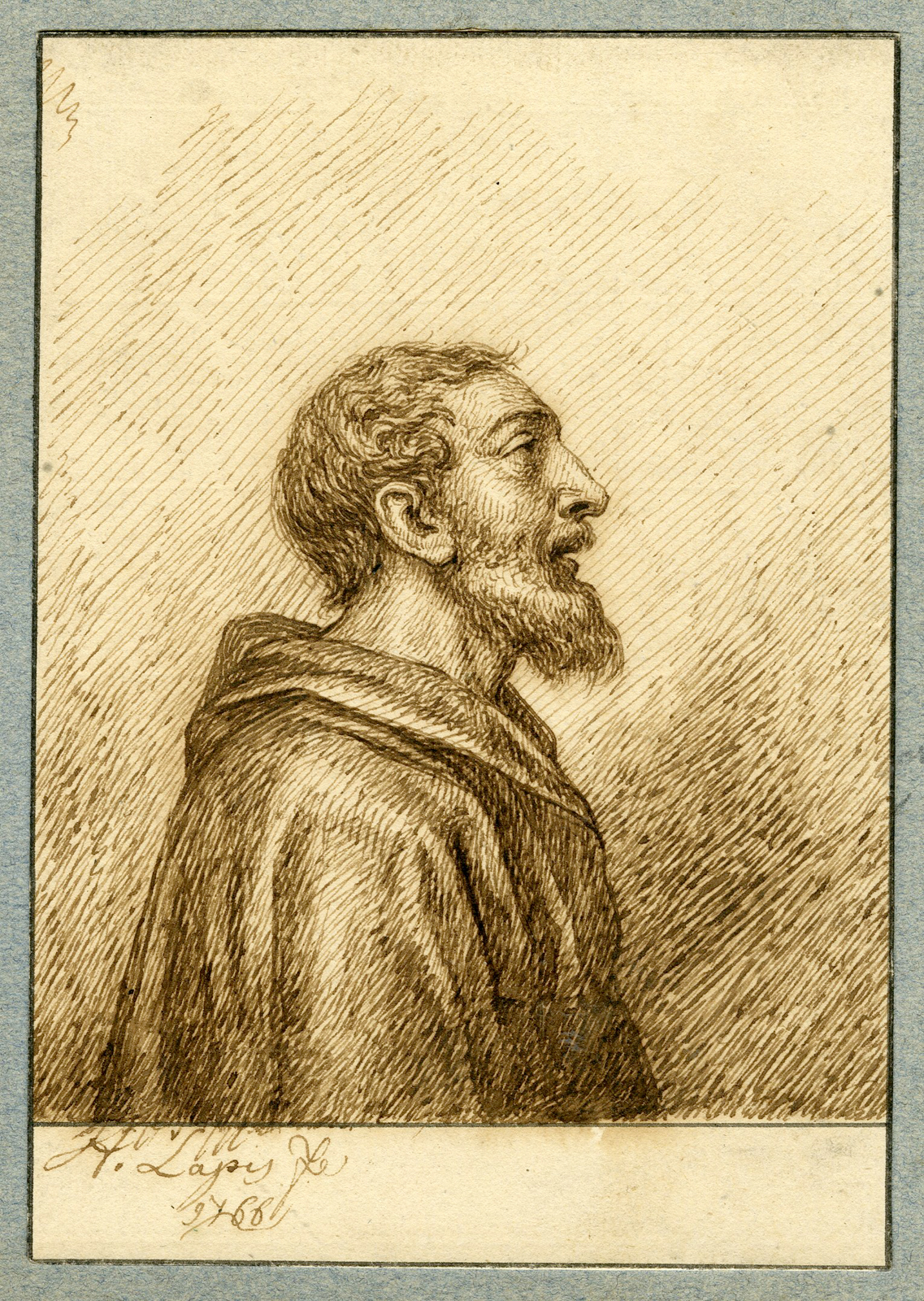 , Antique Print-PORTRAIT-HIERONYMUS LAPIS-MONK-Lapis-1766, Pictura Antique Prints