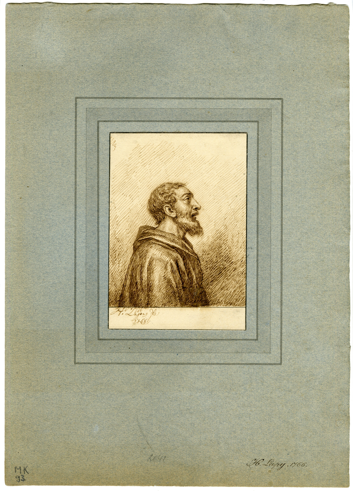, Antique Print-PORTRAIT-HIERONYMUS LAPIS-MONK-Lapis-1766, Pictura Antique Prints