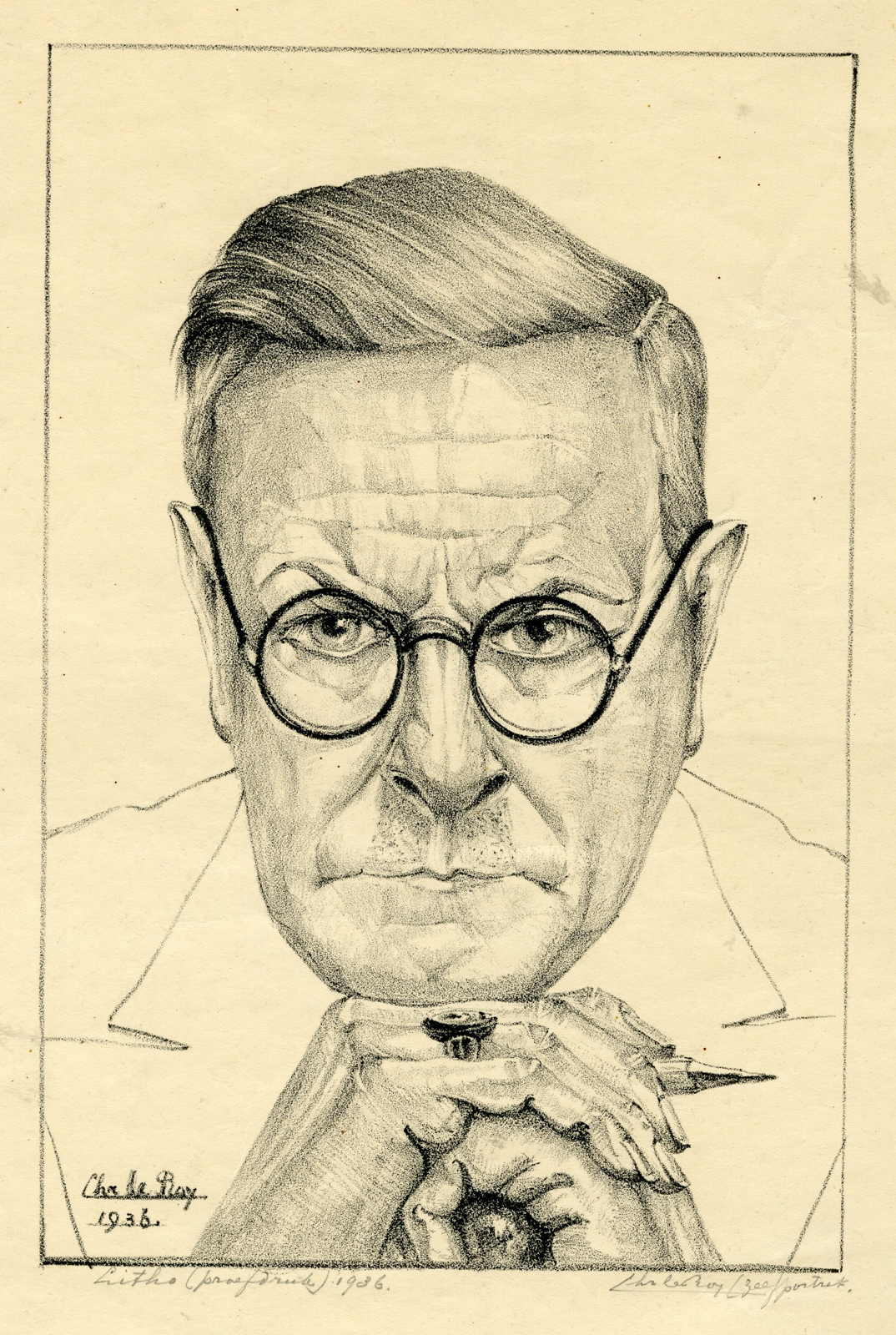 , Antique Print-PORTRAIT-CHA LE ROY-le Roy-1936, Pictura Antique Prints