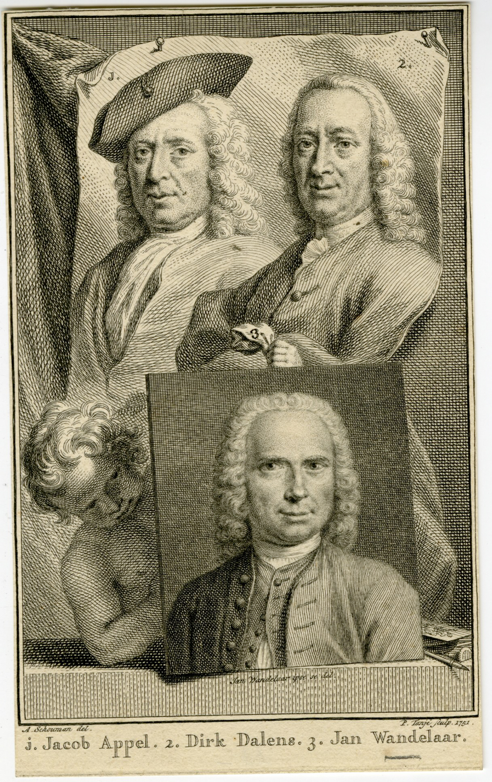 , Antique Print-PORTRAIT-APPEL-DALENS-WANDELAAR-Tanje-Schouman-1750, Pictura Antique Prints