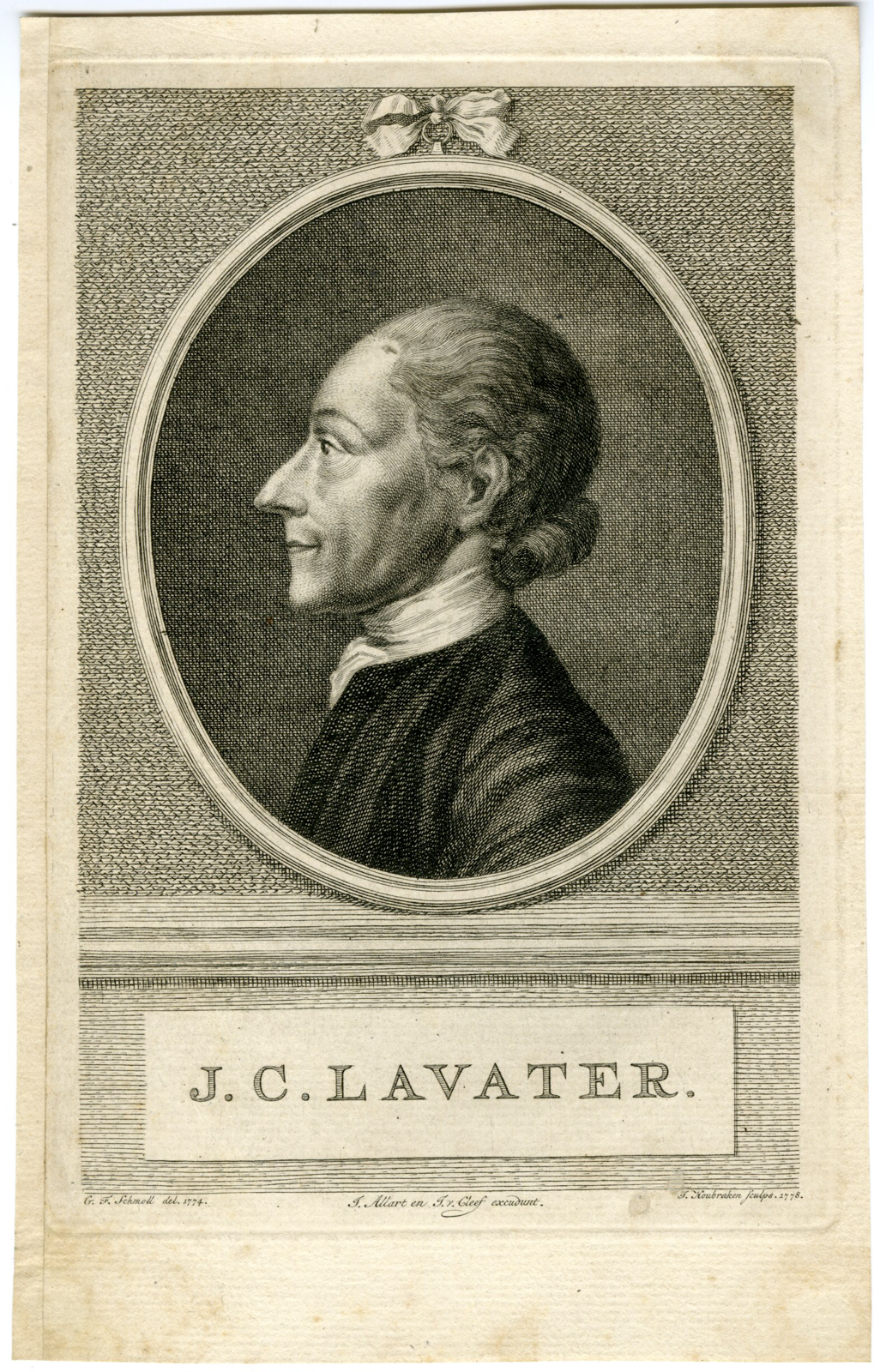 , Antique Print-PORTRAIT-JOHANN CASPAR LAVATER-Houbraken-Schmoll-1778, Pictura Antique Prints