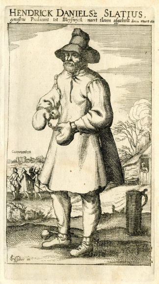 Antique Print-PORTRAIT-HENDRICK DANIELSZ SLATIUS-COEVORDEN-Visscher-1623