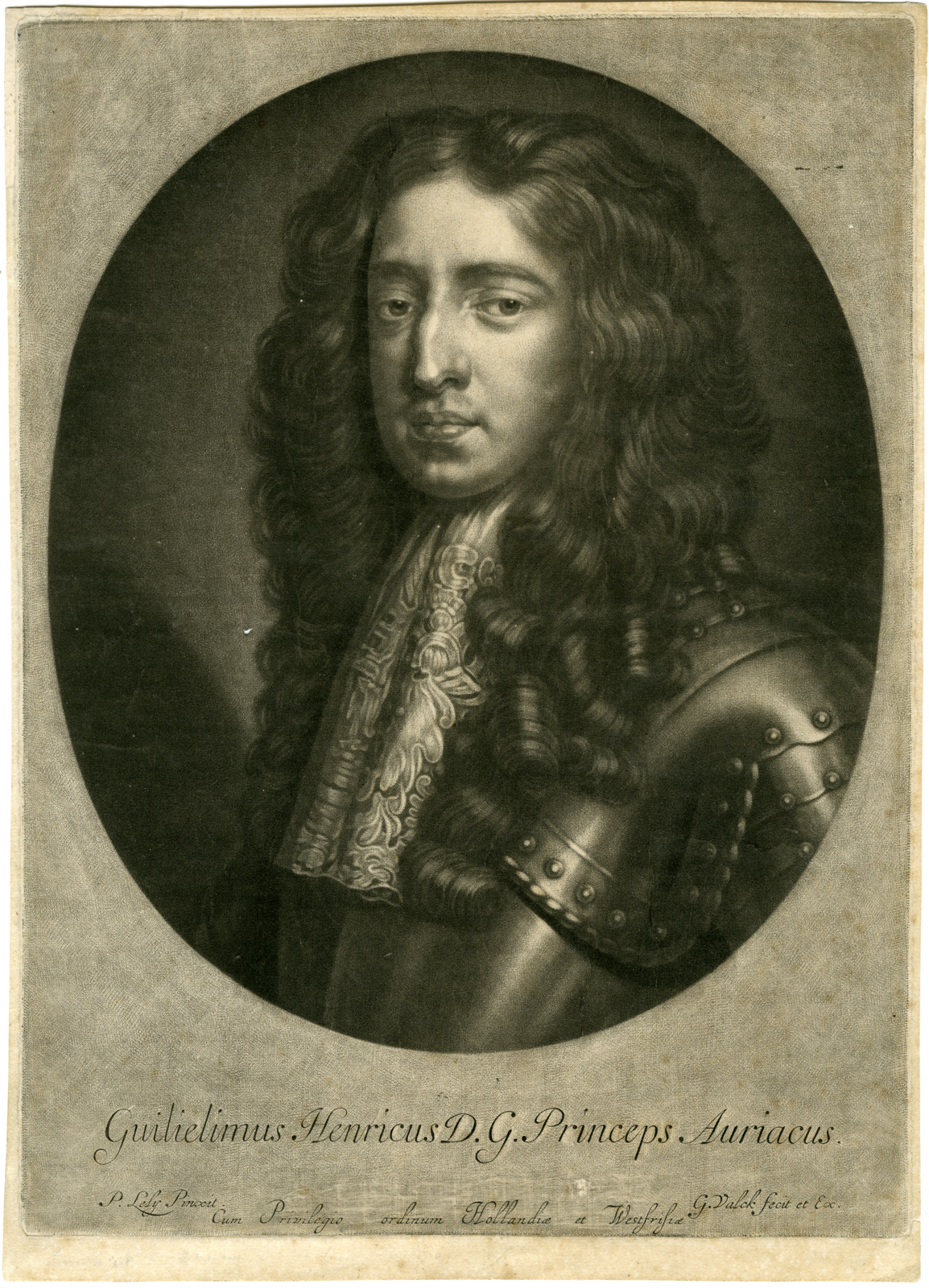 , Antique Print-PORTRAIT-WILLIAM III OF ORANGE-Valck-Lely-c.1680, Pictura Antique Prints