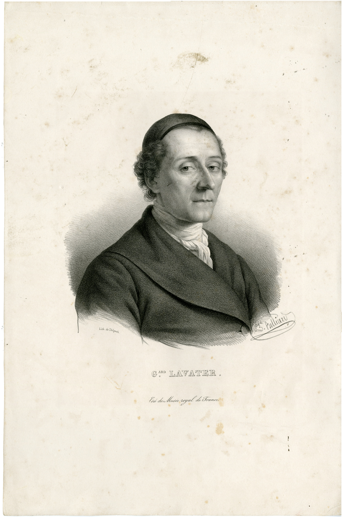 , Antique Print-PORTRAIT-LAVATER-Delpech-Belliard-c.1840, Pictura Antique Prints