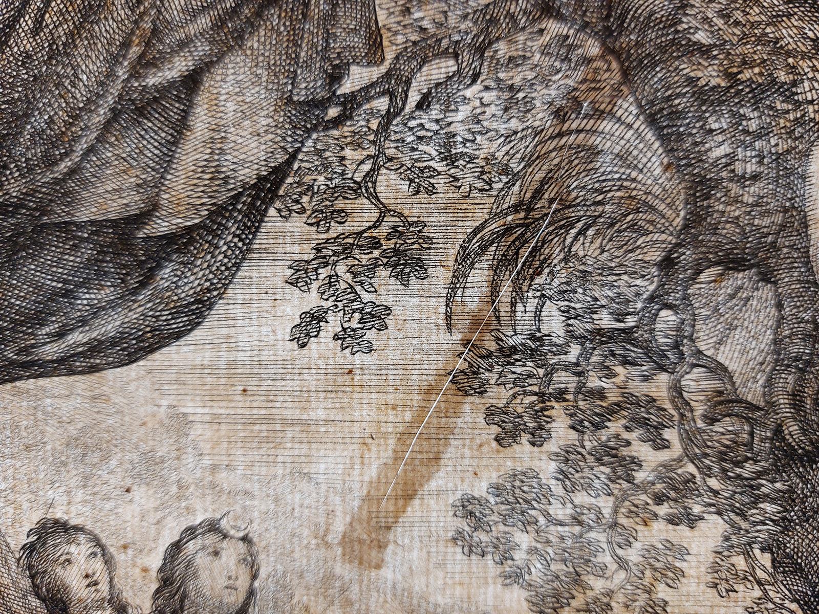 , Rare-Antique Master Print-CALLISTO-PREGNANCY-DRAPES-Van Wtenbrouck-c.1620-1648, Pictura Antique Prints