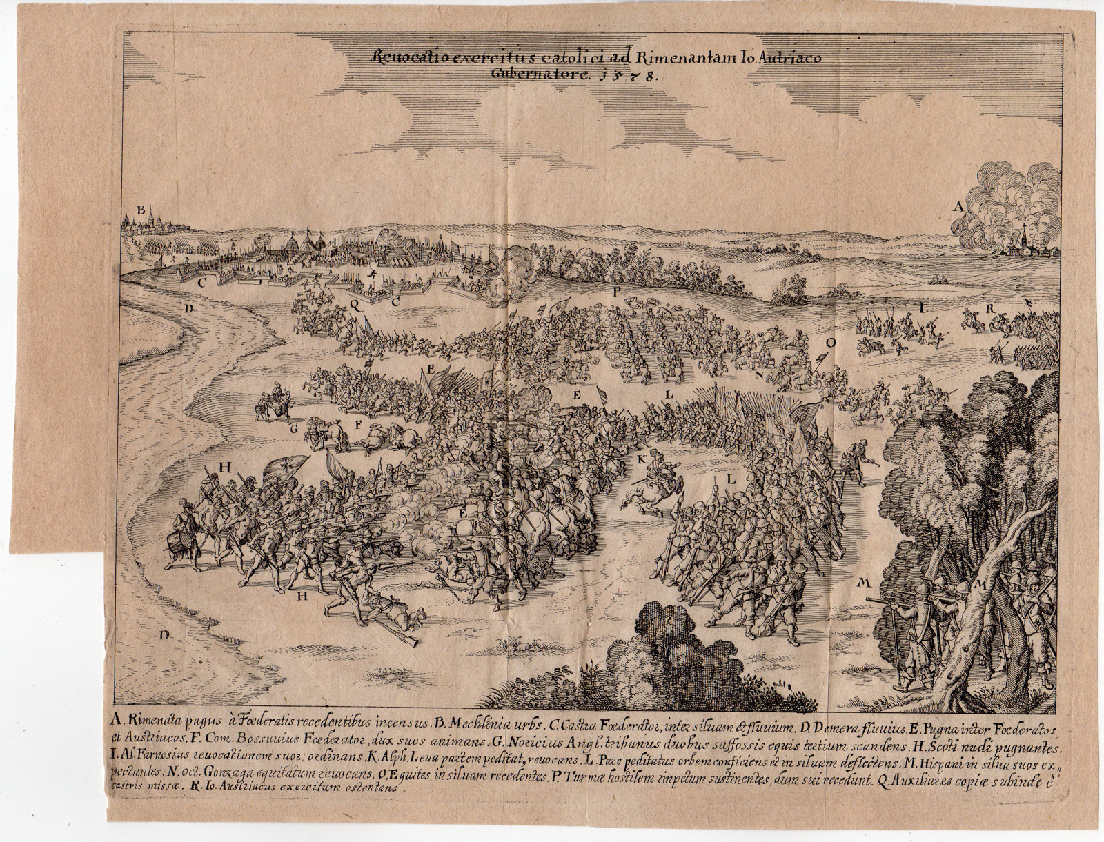 RB 2805 416x317 Antique Print-BATTLE-ARMY-RIJMENAM-EIGHTY YEARS' WAR-Wijngaerde-Strada-1651