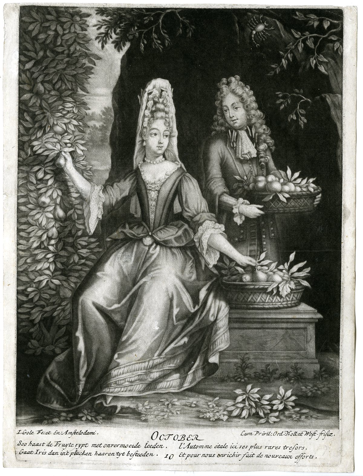 , Antique Master Print-MONTHS-YEAR-METAPHORIC-OCTOBER-Gole-1695-1724, Pictura Antique Prints