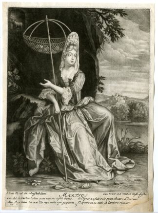 Antique Master Print-MONTHS-YEAR-METAPHORIC-MARCH-Gole-1695-1724