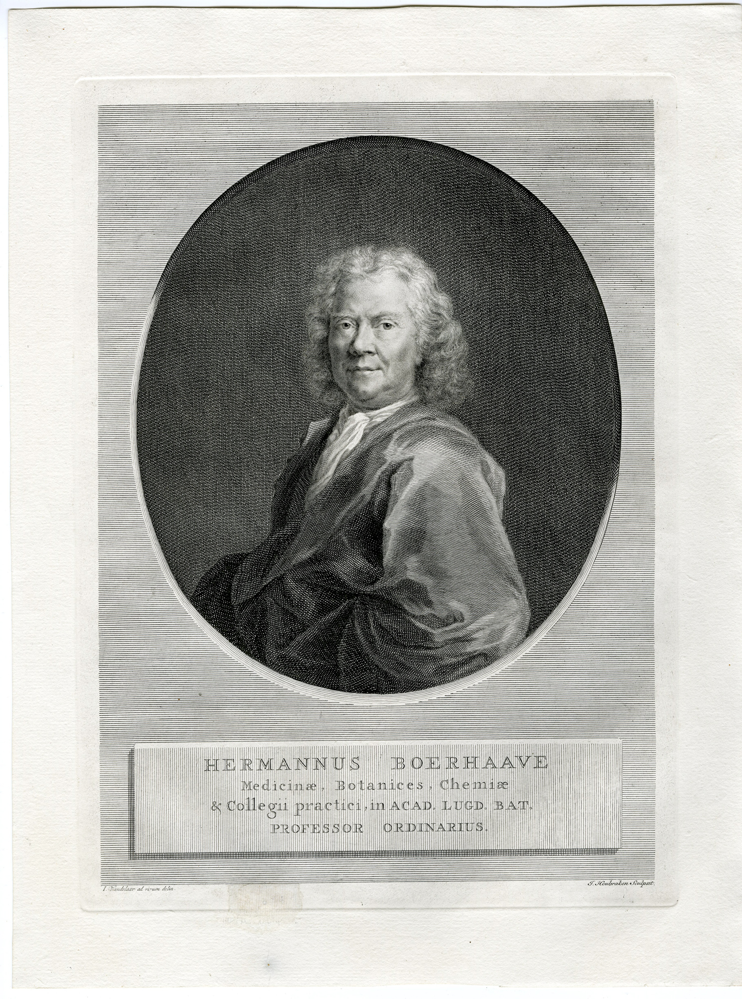, Antique Print-PORTRAIT-HERMANUS BOERHAAVE-Houbraken-Wandelaar-c.1780, Pictura Antique Prints