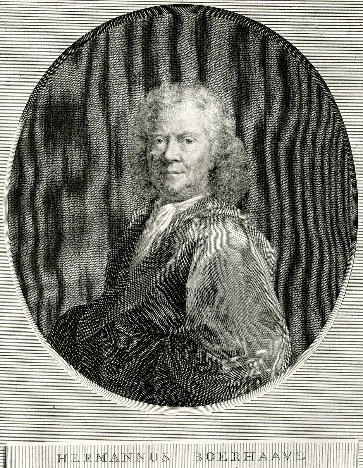 , Antique Print-PORTRAIT-HERMANUS BOERHAAVE-Houbraken-Wandelaar-c.1780, Pictura Antique Prints
