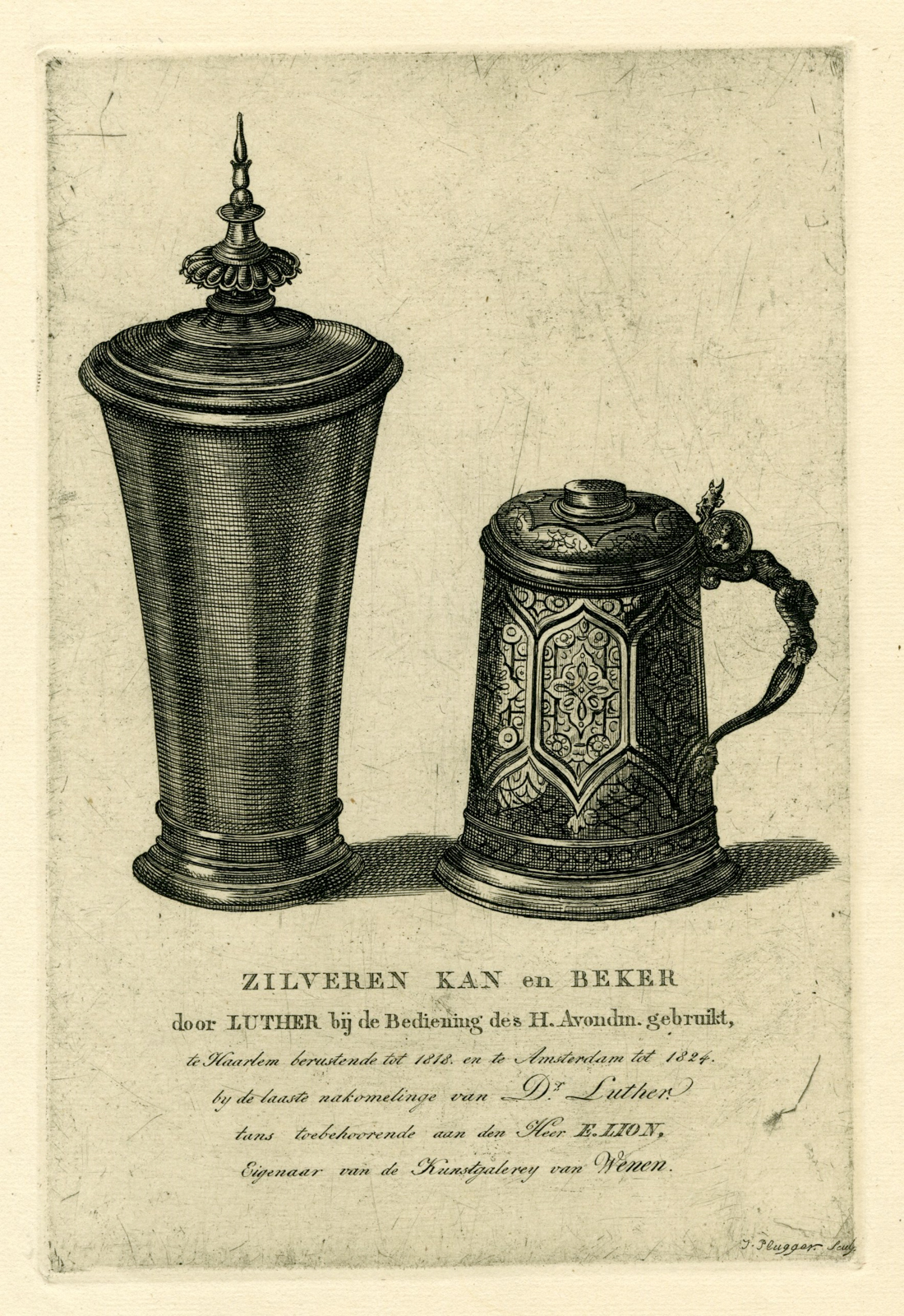 , Antique Master Print-CUP AND JUG-LUTHERAN-MARTIN-LUTHER-Veelwaard-Reekers-1818, Pictura Antique Prints
