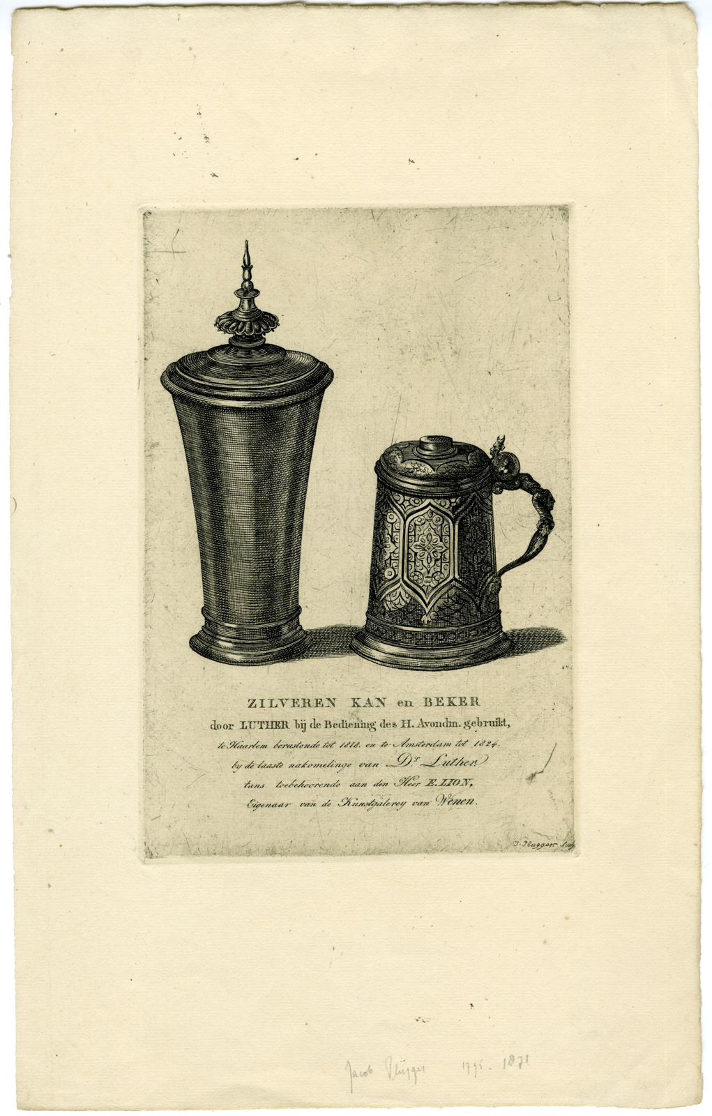 , Antique Master Print-CUP AND JUG-LUTHERAN-MARTIN-LUTHER-Veelwaard-Reekers-1818, Pictura Antique Prints