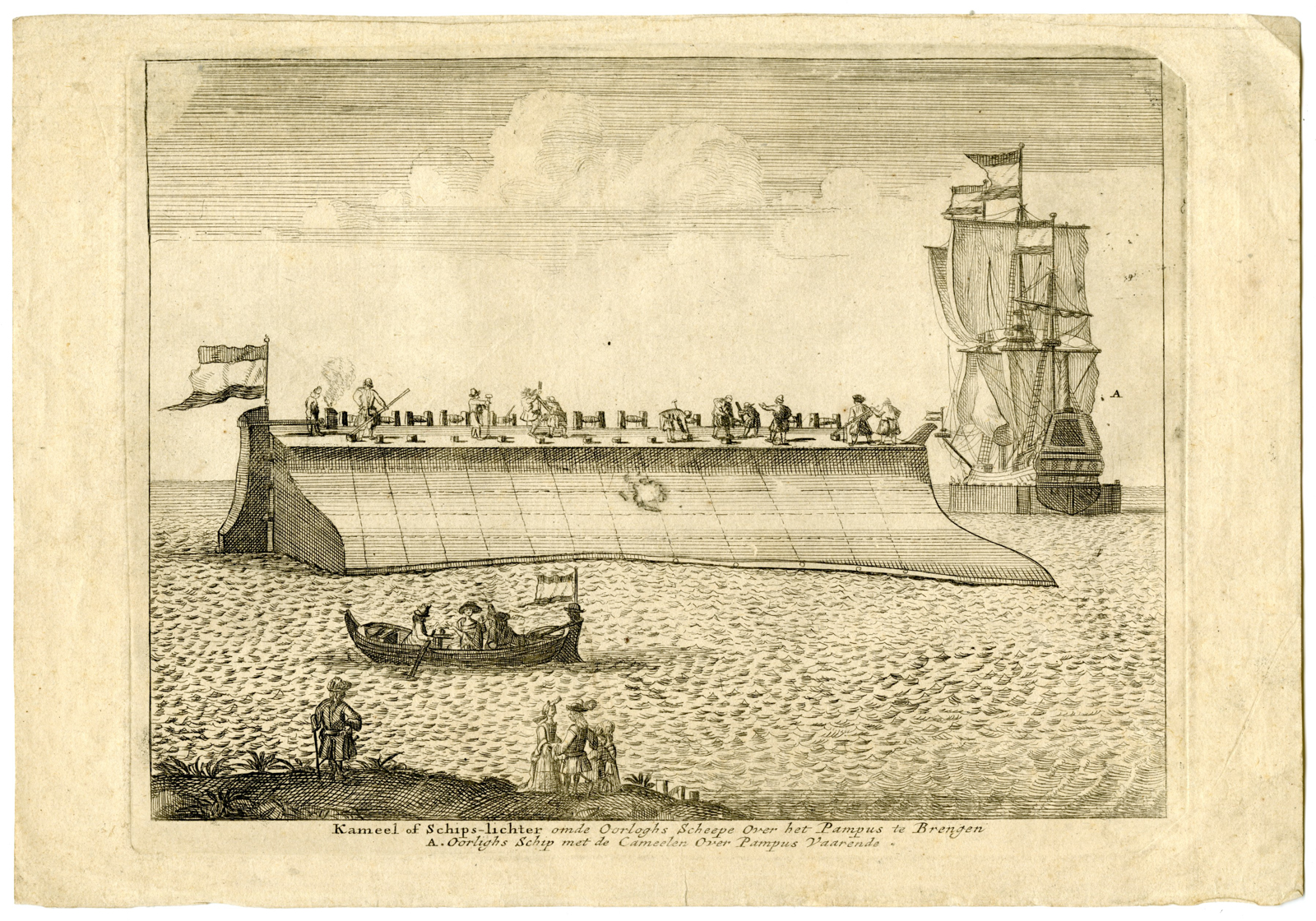 , Antique Master Print-MAMEL-FOR-SAILING-SHIP-SAILING-BOAT-Meijer-c.1690, Pictura Antique Prints