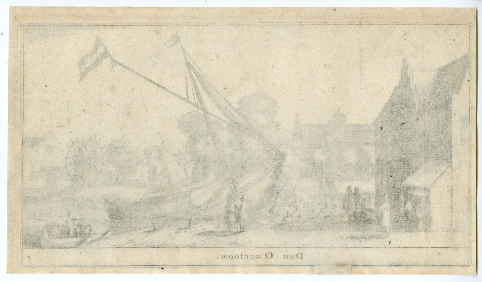 , Antique Master Print-ROLLING-BRIDGE-BOAT-OVERTOOM-Nooms-Zeeman-1652-1654, Pictura Antique Prints