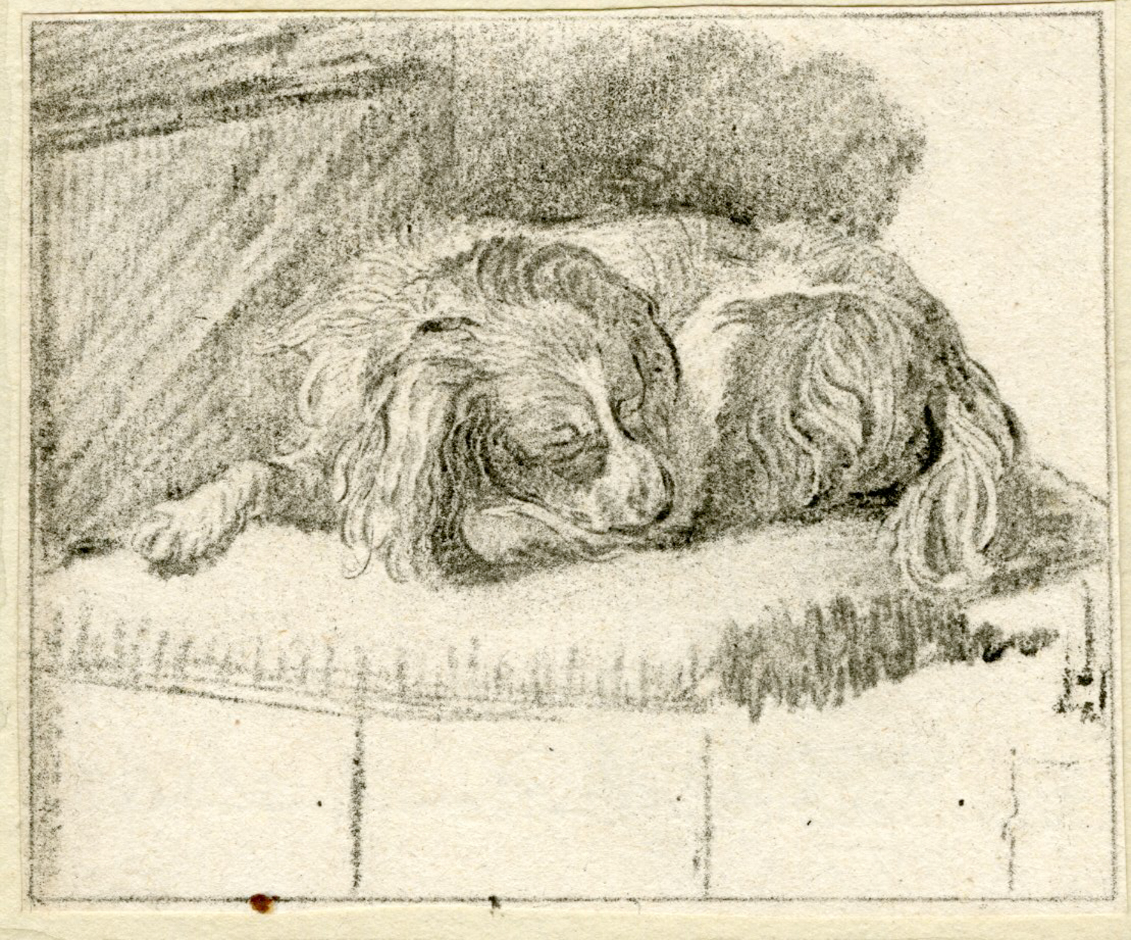 , 2-Antique Master Prints-DOG-LYING-SEATED-Brouwer and Van Amstel-Van Mieris-1777, Pictura Antique Prints