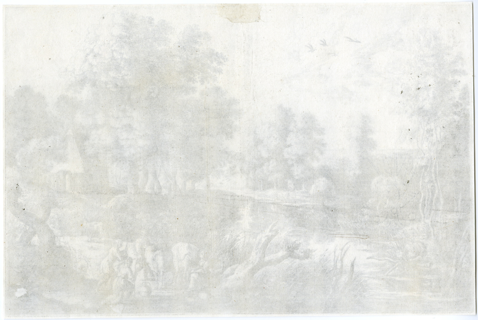 , Antique Master Print-BROOK-MILKING-FARMERS-Van Uden-Rubens-c.1605-1673, Pictura Antique Prints