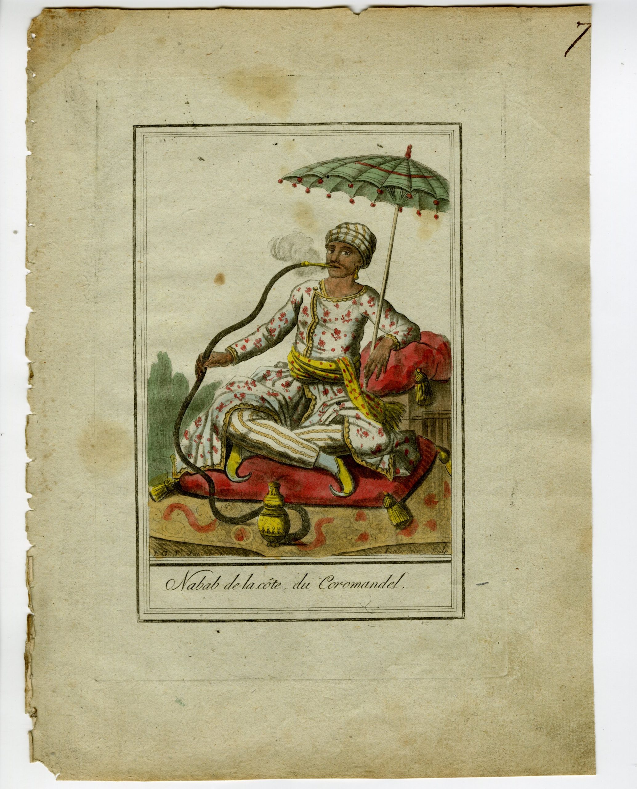 , Antique Print-NABOB-COROMANDEL-COAST-INDIA-LUXURY-HOOKAH-Labrousse-Grasset-1797, Pictura Antique Prints