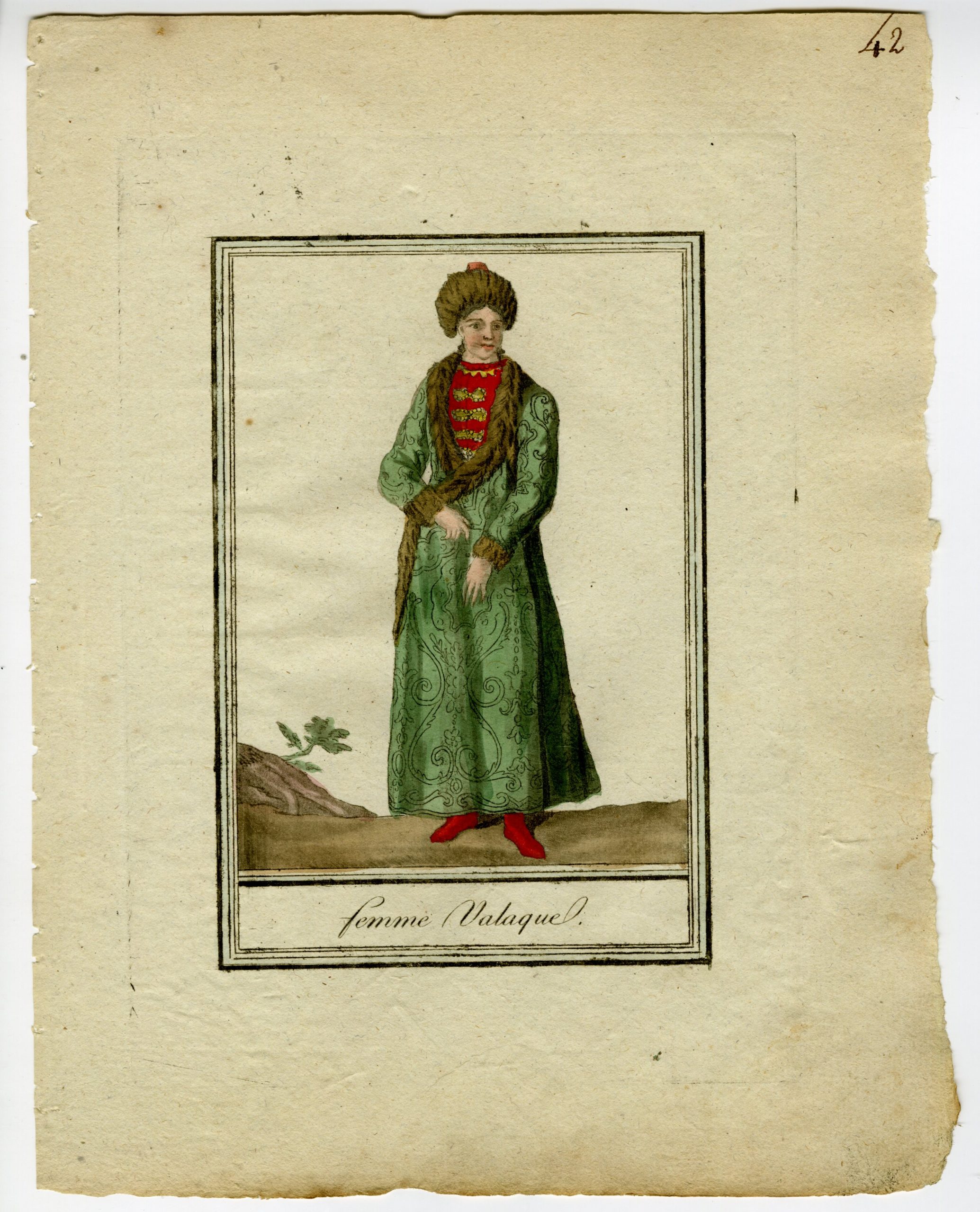 Pictura 02673 416x515 2-Antique Prints-VALAQUE-CULTURE-TRADITIONAL-ATTIRE-Labrousse-Grasset-1797 - Image 3