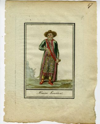 2-Antique Prints-KURILS-MAN-WOMAN-Laroque and Labrousse-Grasset-1797