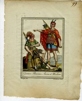 Antique Print-PERUVIAN-WARRIORS-TRADITIONAL-ATTIRE-Labrousse-Grasset-1797