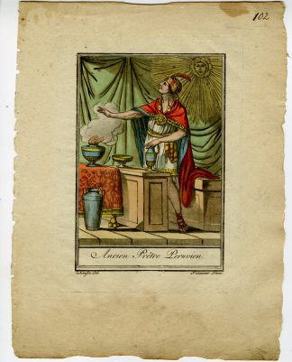 Antique Print-PERUVIAN-PRIEST-CULTURE-CEREMONIAL-ATTIRE-Labrousse-Grasset-1797