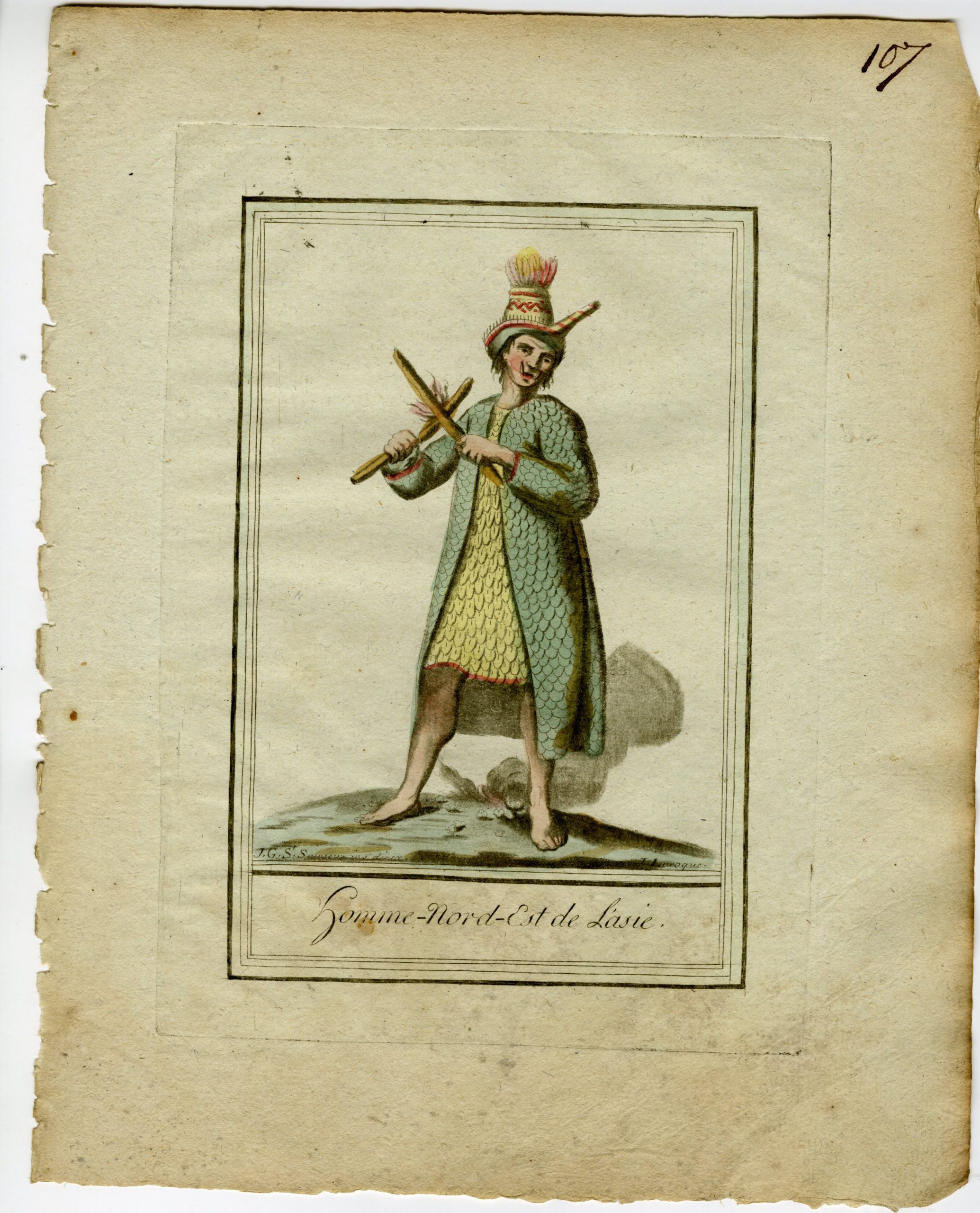 , 2-Antique Prints-NORTHEAST-ASIA-CULTURE-TRADITIONAL-ATTIRE-Laroque-Grasset-1797, Pictura Antique Prints