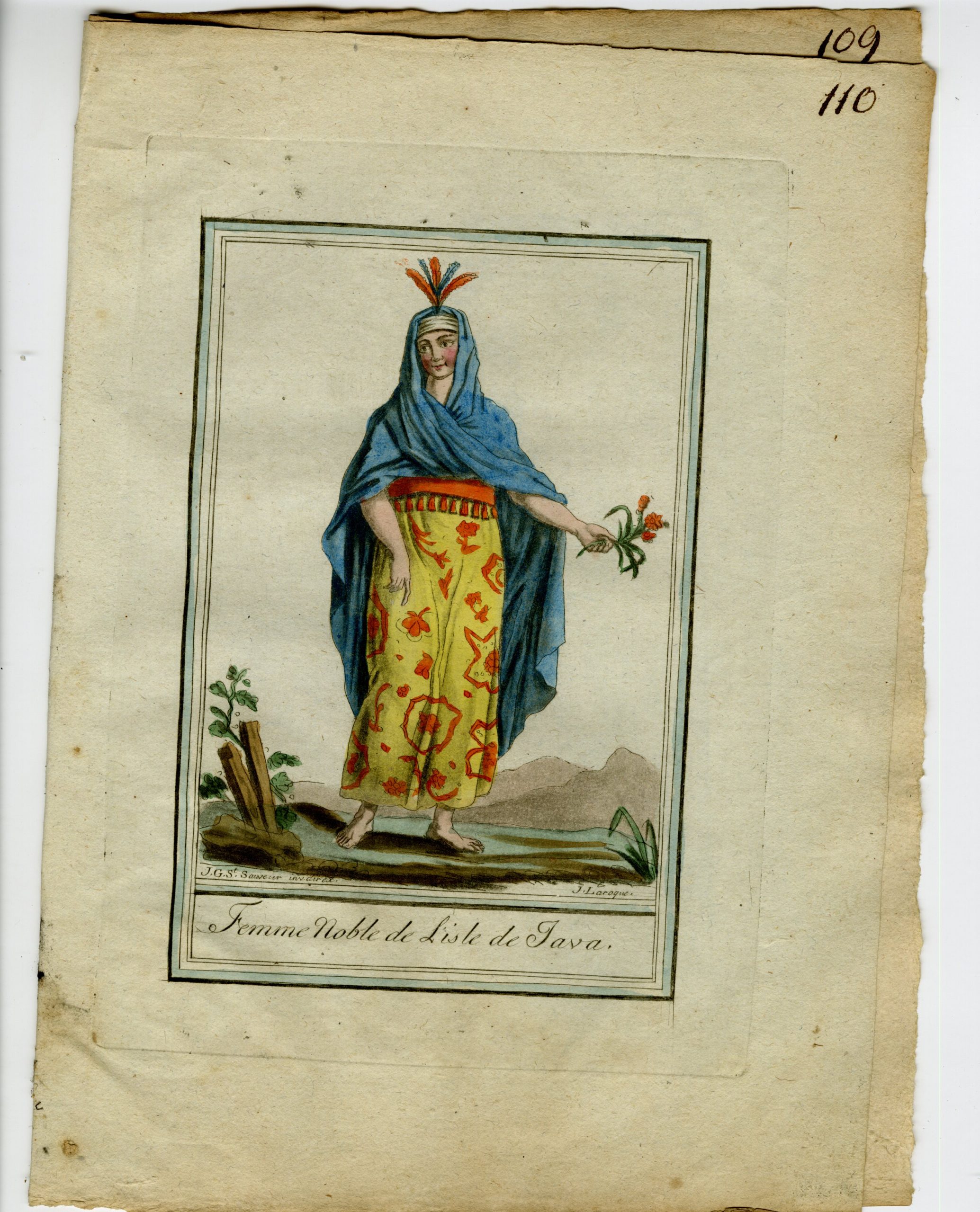 Pictura 02765 416x515 2-Antique Prints-JAVA-CULTURE-NOBILITY-TRADITIONAL-ATTIRE-Laroque-Grasset-1797 - Image 3