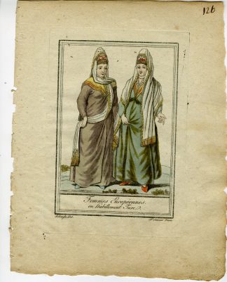 Antique Print-EUROPEAN-WOMEN-TURKISH-OTTOMAN-ATTIRE-Labrousse-Grasset-1797