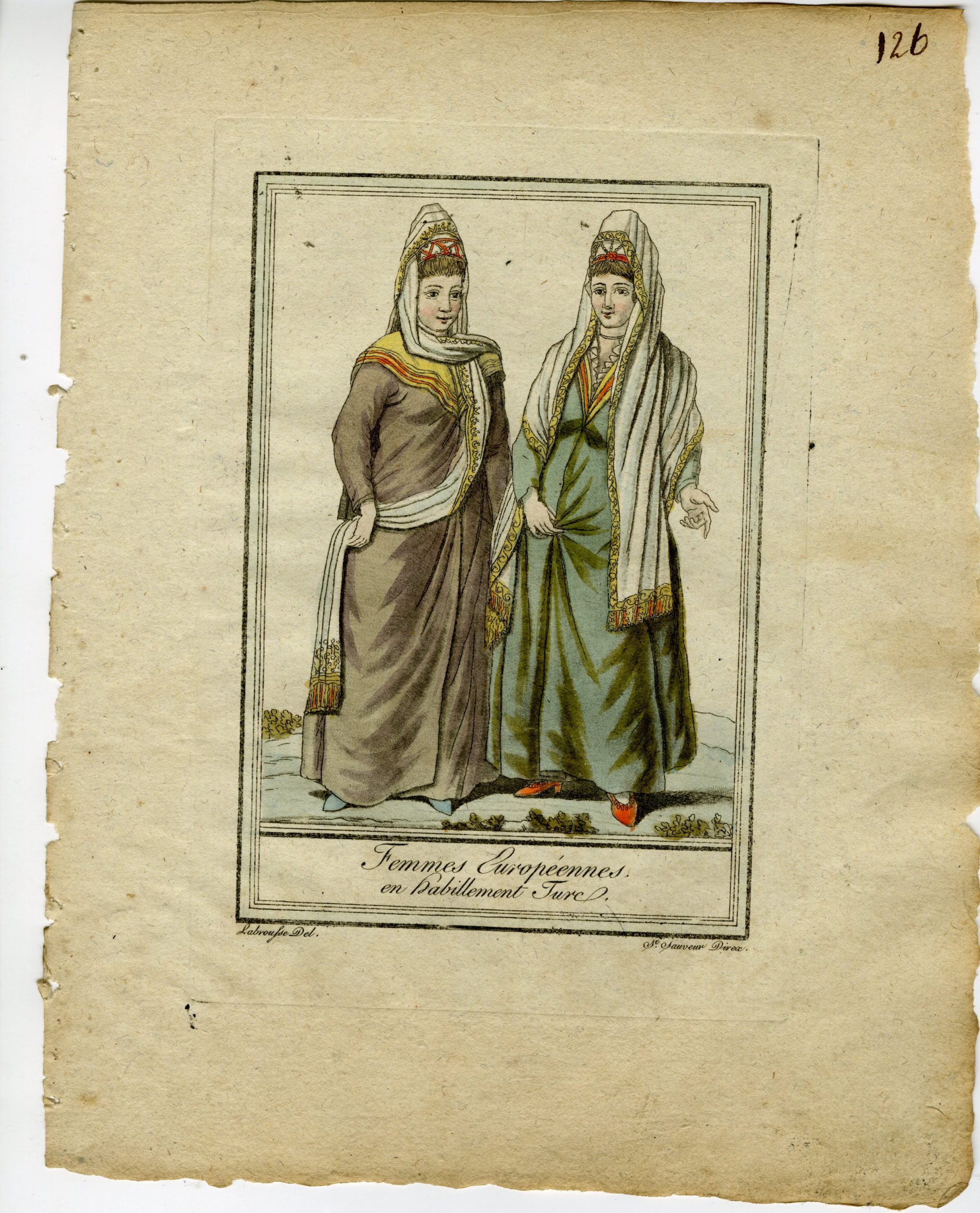 , Antique Print-EUROPEAN-WOMEN-TURKISH-OTTOMAN-ATTIRE-Labrousse-Grasset-1797, Pictura Antique Prints