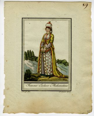 Antique Print-MUSLIM-SLAVE-WOMAN-TRADITIONAL-ATTIRE-Labrousse-Grasset-1797