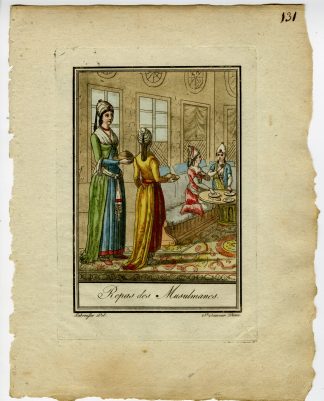 Antique Print-ISLAMIC-CULTURE-COMMUNAL-MEAL-DOMESTIC-LIFE-Labrousse-Grasset-1797