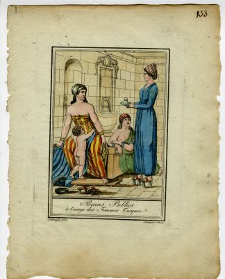 Antique Print-TURKISH-CULTURAL-PRACTICES-HAMMAM-BATHING-Labrousse-Grasset-1797
