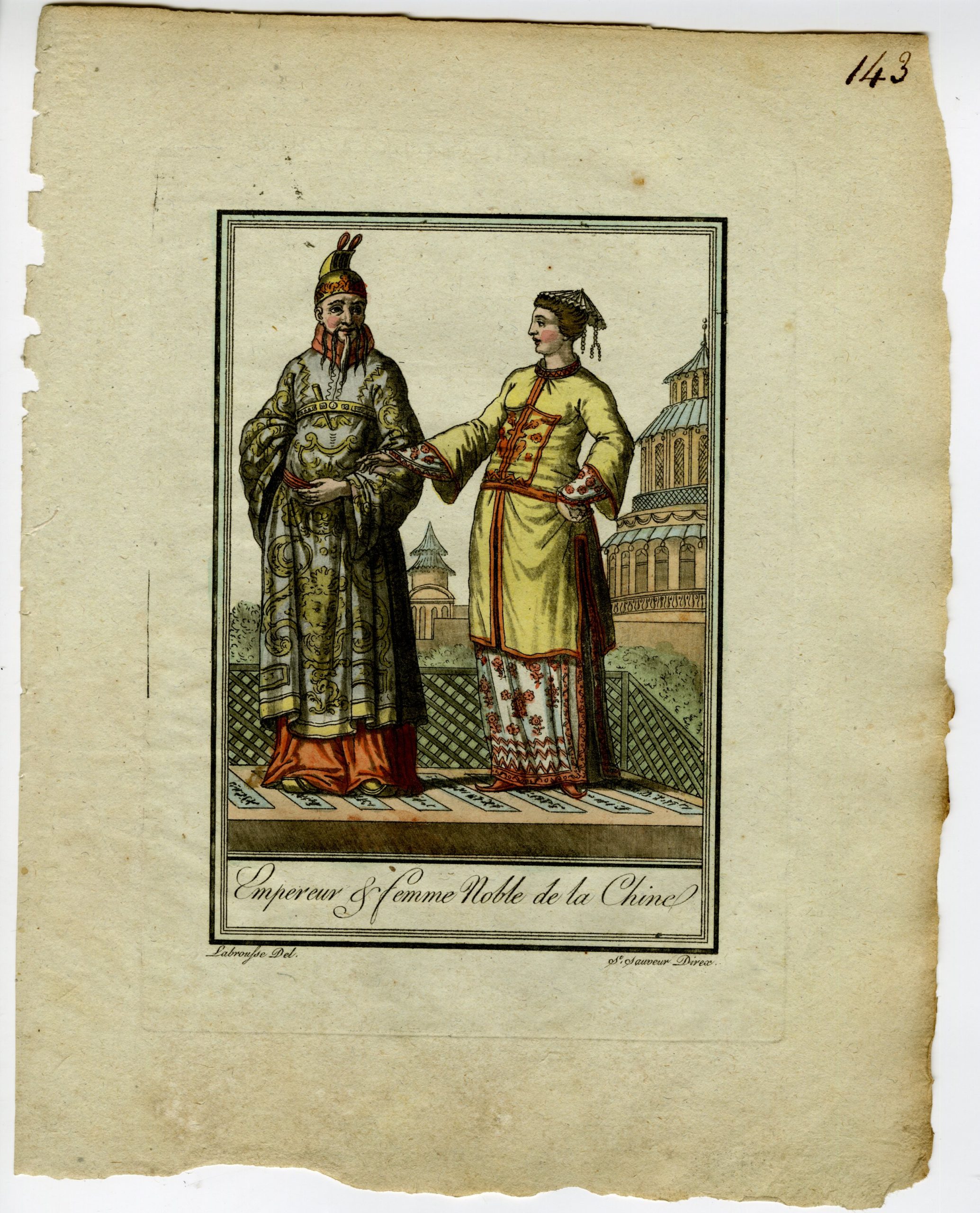 , Antique Print-CULTURE-CHINA-IMPERIAL-ATTIRE-EMPEROR-Labrousse-Grasset-1797, Pictura Antique Prints