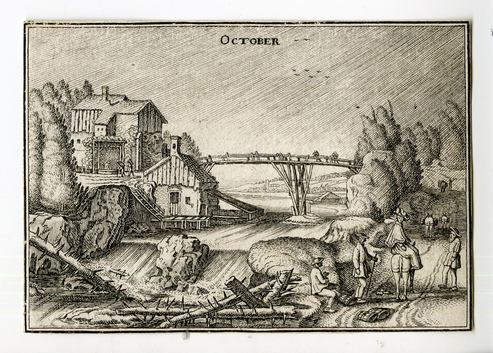 , Antique Master Print-LANDSCAPE-RIVER-OCTOBER-Van de Velde-1608, Pictura Antique Prints