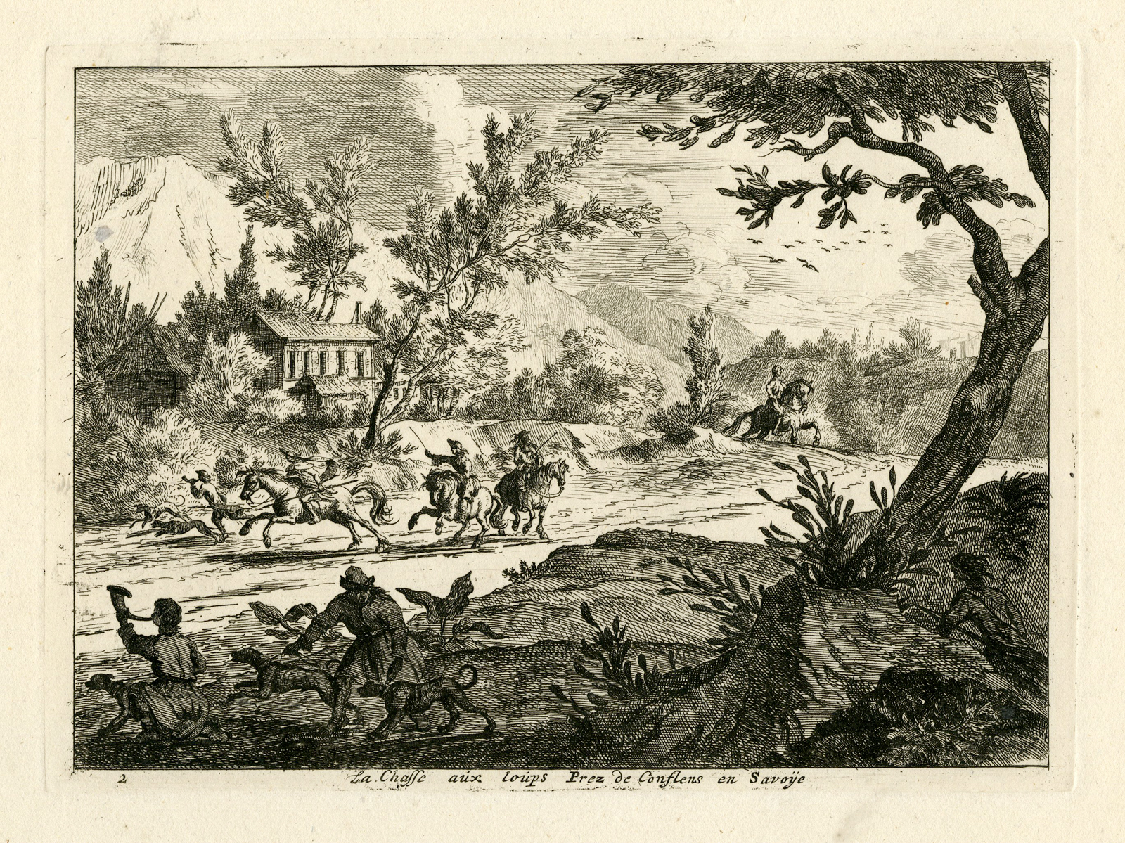 , 4-Antique Master Prints-LANDSCAPES-SAVOIE-Van der Vinne-1688-1721, Pictura Antique Prints