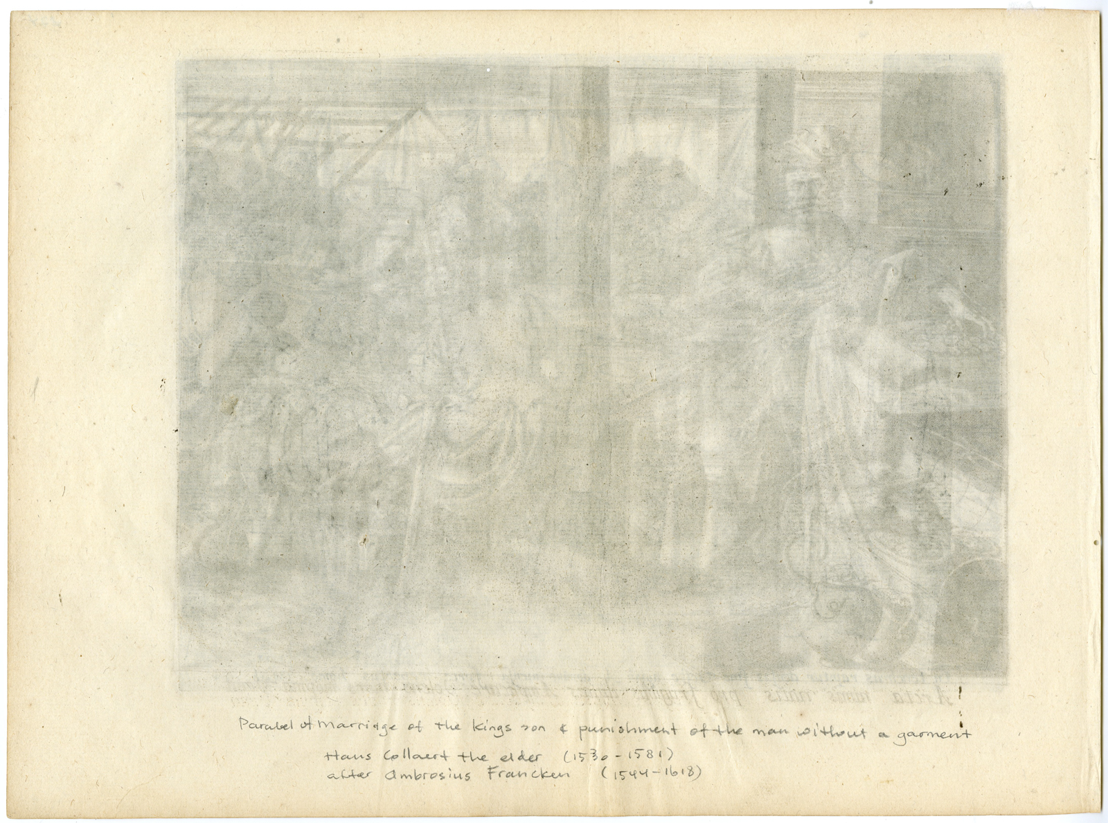 , Antique Master Print-KING-GUEST-WEDDING-GARMENT-ROYAL-Collaert-Francken-c.1575, Pictura Antique Prints