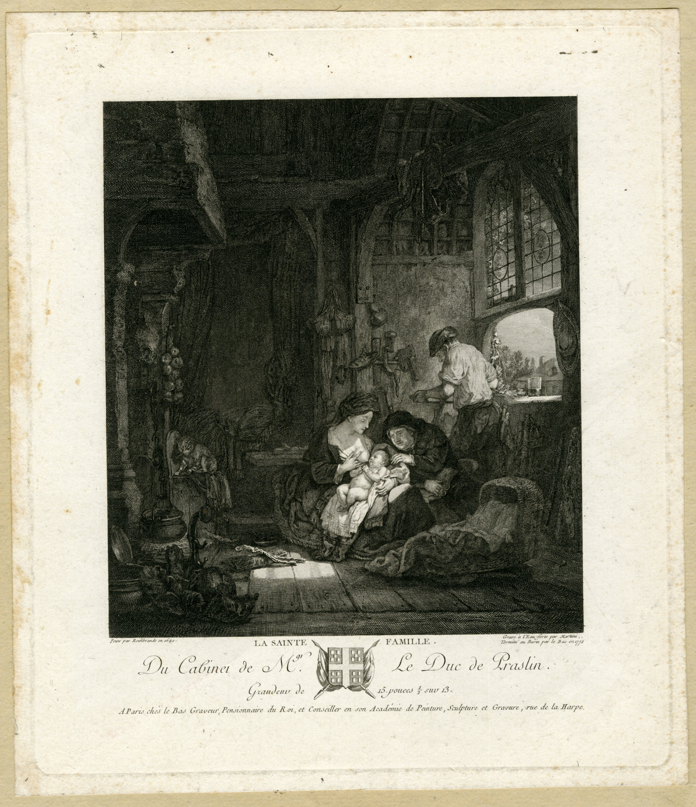 Pictura 02960 416x482 Antique Master Print-WOMAN-BREAST FEEDING-WORKSHOP-FAMILY-HOME-Le Bas and Martini-Rembrandt-1772