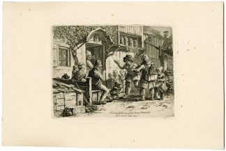 Antique Master Print-VILLAGE-ENTERTAINERS-MONKEYS-PIPE-PERCUSSION-Geissler-1846