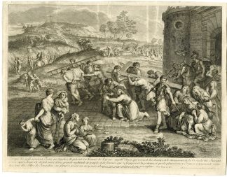 Antique Master Print-CHRIST-CARRYING-CROSS-GOLGOTHA-Audran-Mignard-c.1690