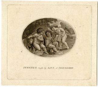 Antique Master Print-INNOCENCE-LOVE-FRIENDSHIP-PUTTI-CHERUBS-Anonymous-c.1800
