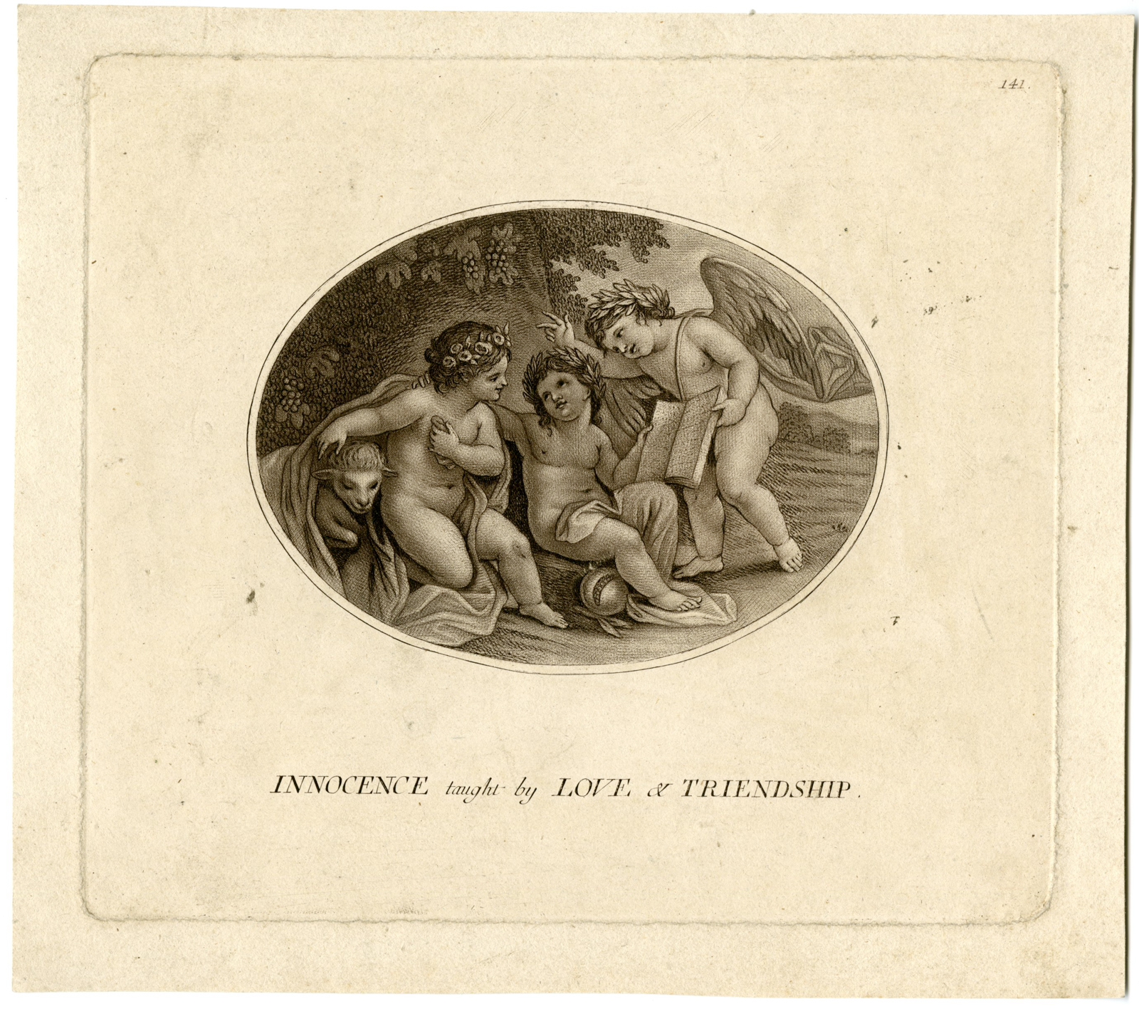 , Antique Master Print-INNOCENCE-LOVE-FRIENDSHIP-PUTTI-CHERUBS-Anonymous-c.1800, Pictura Antique Prints