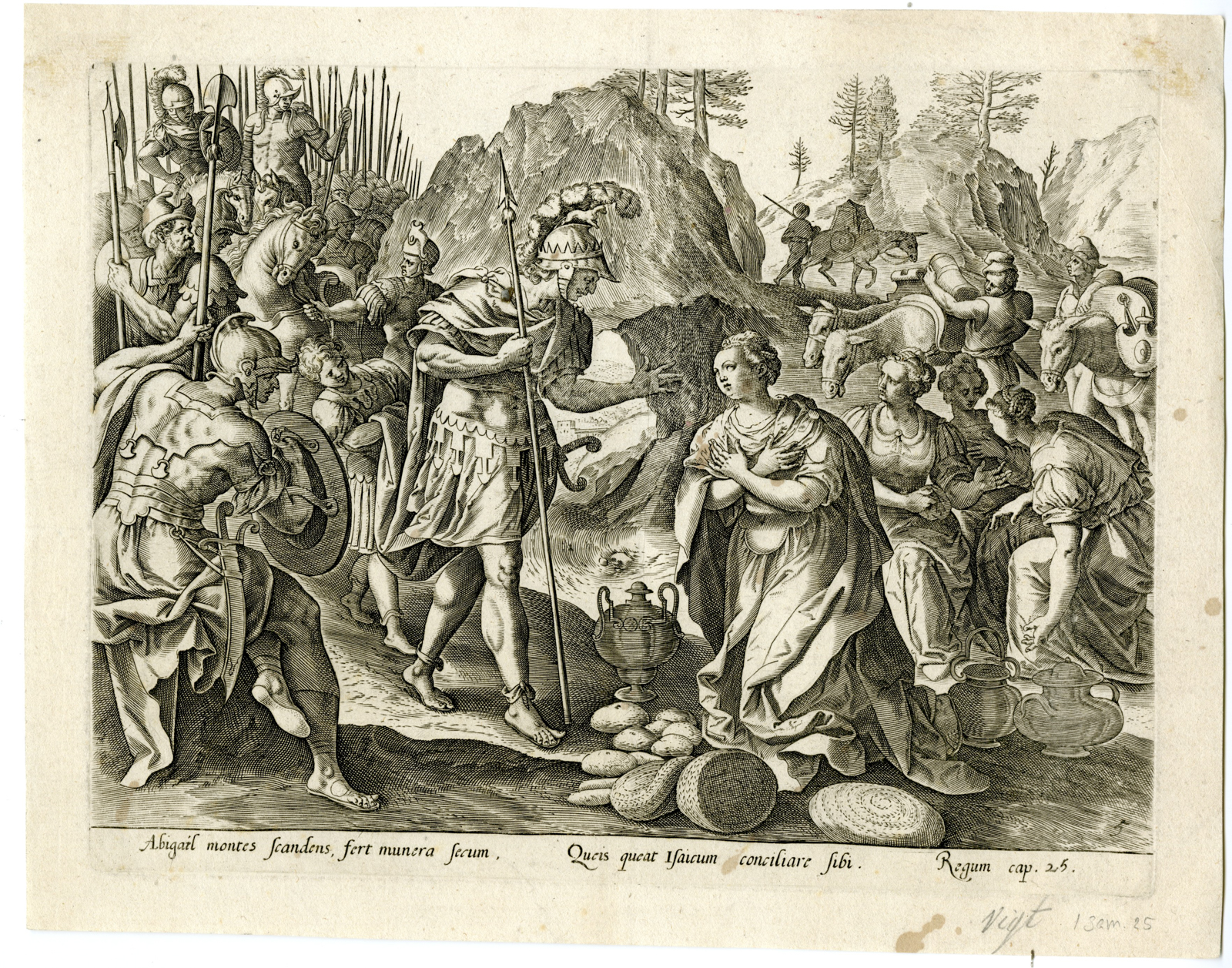 Pictura 03031 416x327 Antique Master Print-ABIGAIL-ASKING-DAVID-FORGIVENESS-De Vos-1585
