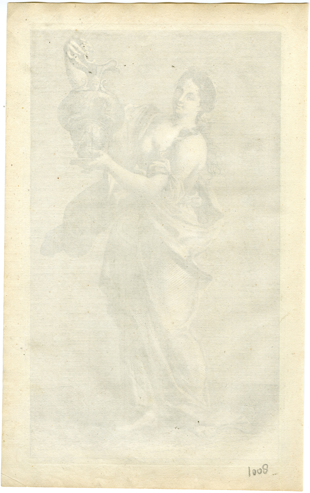 , Antique Master Print-SCANTILY-DRESSED-WOMAN-HEBE-VASE-Preisler-1722, Pictura Antique Prints